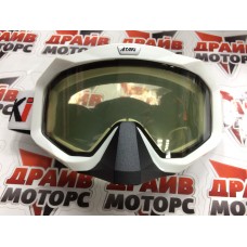 Очки мотокросс/снегоход (двойное стекло) ATAKI HB-811 белые  глянцевые