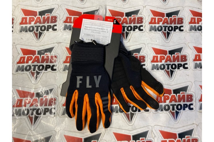 Перчатки FLY RACING F-16 черные/оранжевые (2022)