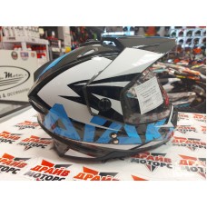 Шлем (мотард) Ataki JK802 Rampage серый/синий глянцевый