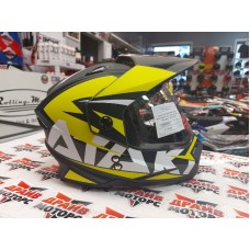 Шлем (мотард) Ataki JK802 Rampage Hi-Vis желтый/серый матовый