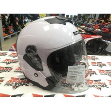 Шлем открытый со стеклом Ataki JK526 Solid белый глянцевый