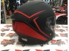 Шлем открытый со стеклом Ataki JK526 Stripe черный\красный матовый