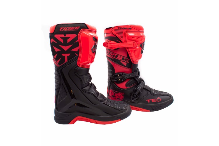 Защита голени детские TIGER MTR-TE006 черный/ красный