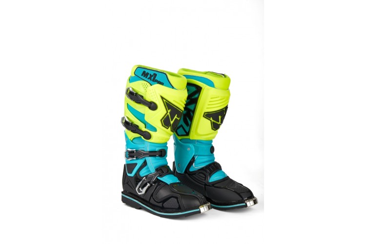 Защита голени TIGER MX 1 Pro черный/ синий/ желтый