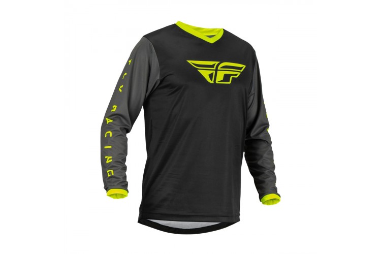 Джерси FLY RACING F-16 черный/серый/Hi-Vis желтый