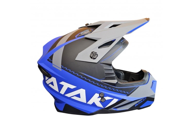 Шлем кроссовый Atai JK801 Valor синий/серый матовый