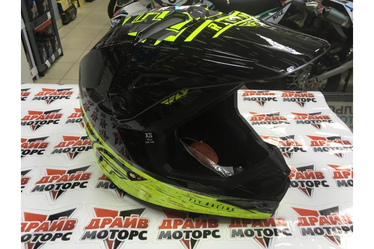 Шлем (кроссовый) FLY RACING KINETIC K120 ECE Hi-Vis желтый/серый/черный (2020) 